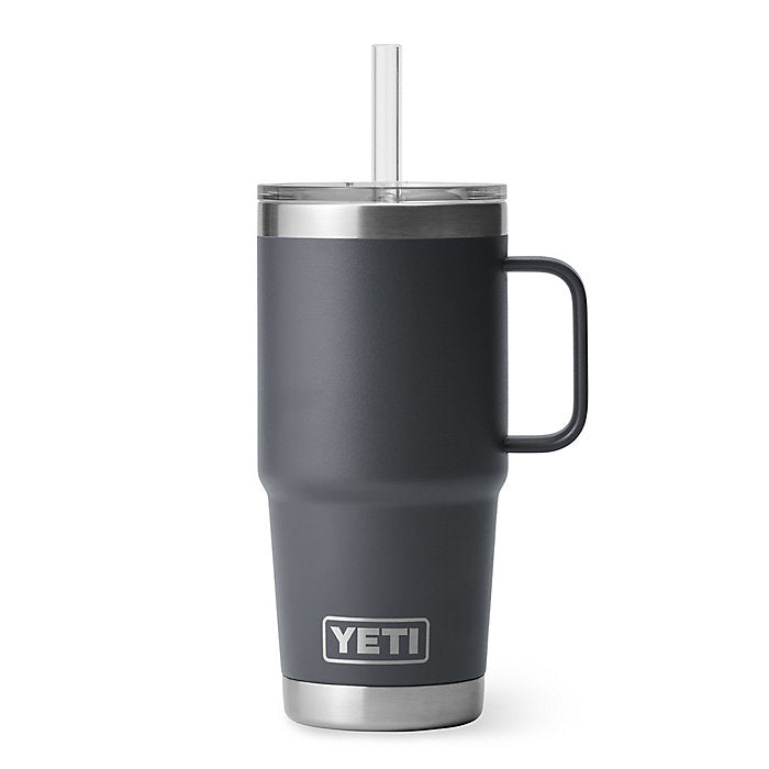 Yeti Rambler 25 oz Charcoal Mug with Straw