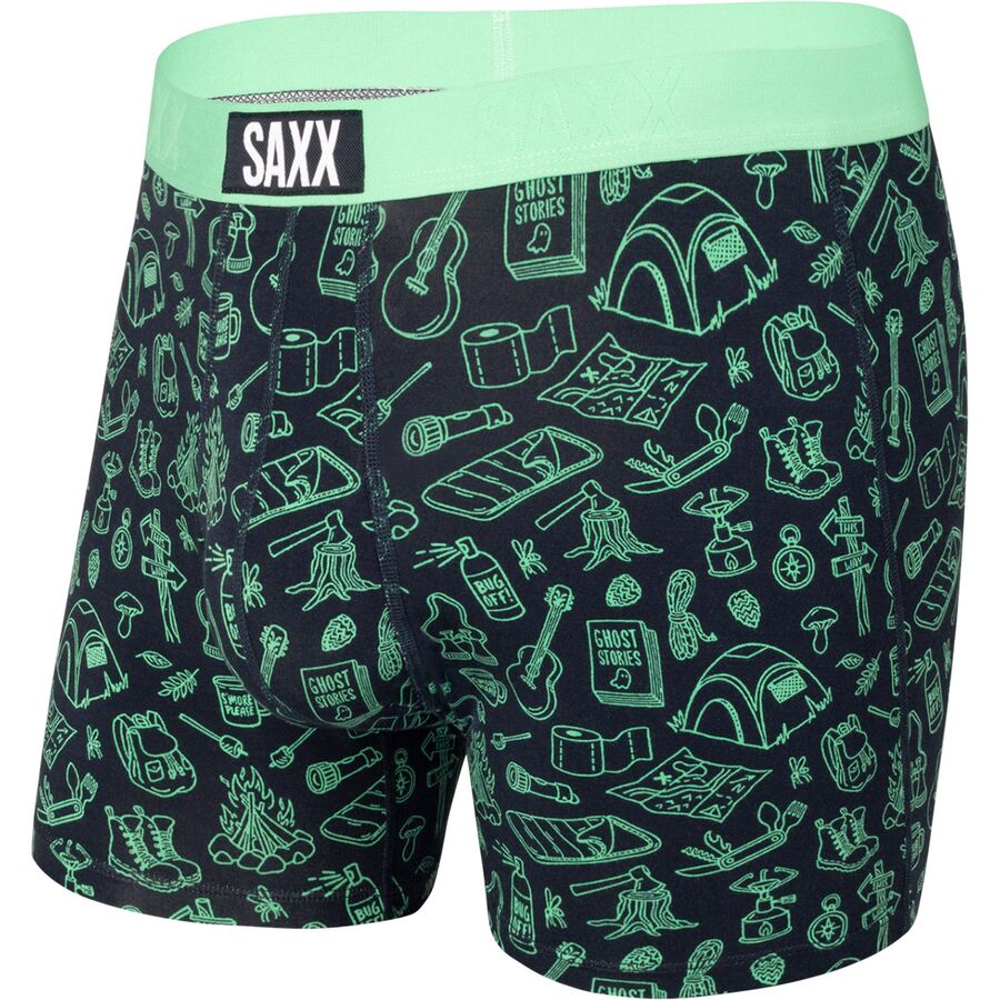 Saxx Underwear Men's Boxer Briefs- Ultra Boxer Briefs with Fly and Built-in  Ballpark Pouch Support – Underwear for Men,Black,Large