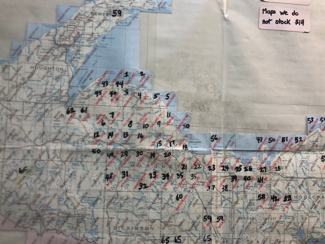 USGS Central U.P. Topo Map